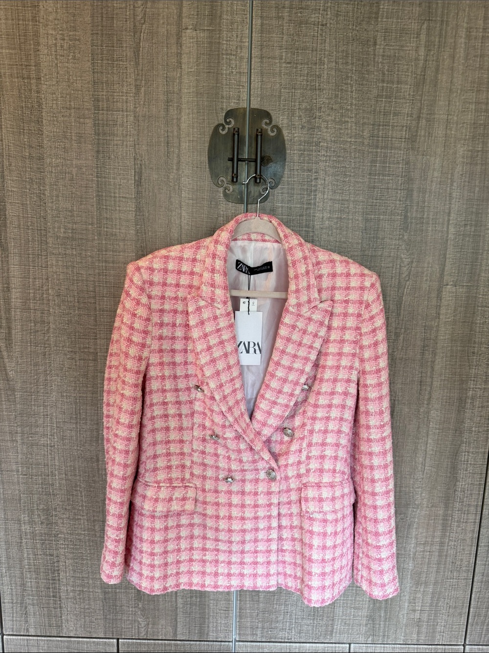 Zara Tweed Double-Breasted Blazer - Picture 16 of 17
